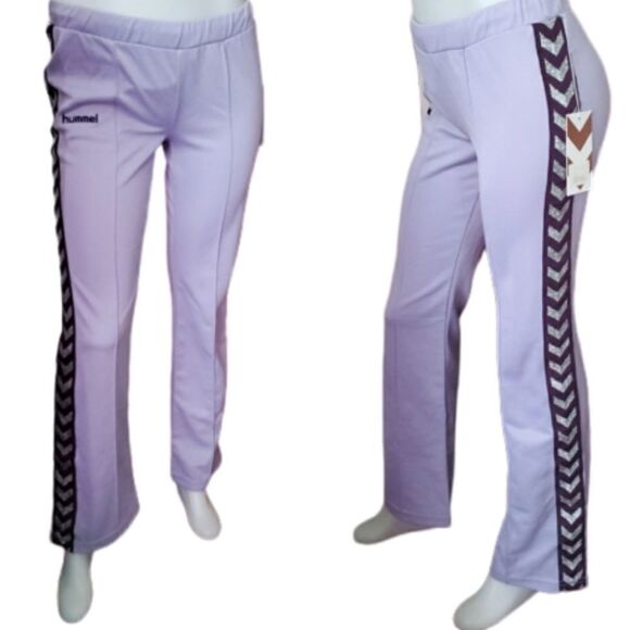 Hummel Pants - NEW Y2K HUMMEL pants Annika pastel purple chevron drawstring track S